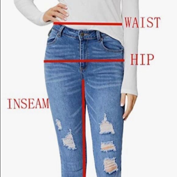 Ripped Skinny Jeans High Waist Distressed Stretchy - Picture 7 of 14